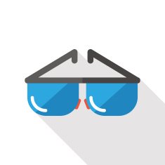 Sunglasses flat icon with long shadow N40
