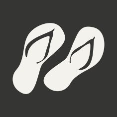 Flat in black and white mobile application flip flops N3