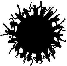 Dancing people silhouettes N46