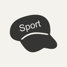 Flat in black and white mobile application cap