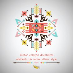 Vector bright decorative element on aztec style