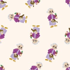 family grandmother character cartoon seamless pattern background N9
