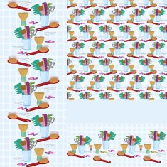 Beauty salon combs and brushes horizontal vertical seamles