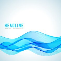 Abstract blue wave isolated on white background N5