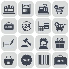 Vector illustration set of shopping icons