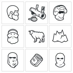 Caucasus icons Vector Illustration