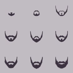 Vector Set of Beard Silhouettes N3