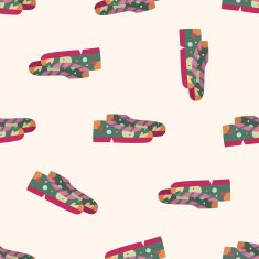 shoe style cartoon seamless pattern background N20