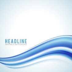 Abstract blue wave isolated on white background N7