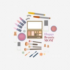 Vector Cosmetic circle mother day concept idea