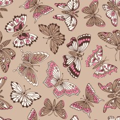 seamless pattern with decorative butterflies N13