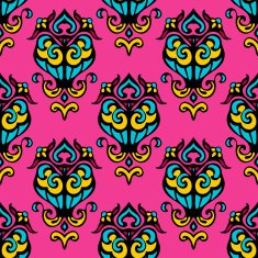 Damask pink abstract seamless pattern