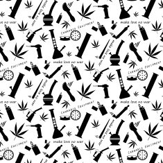 cannabis equipment icon seamless pattern