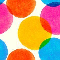 Seamless pattern with painted watercolor circles