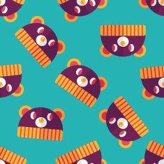 baby hat flat icon eps10 seamless pattern background N7