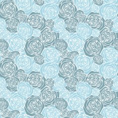 Seamless pattern with outline roses N6