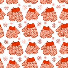 Seamless pattern with colorful stylized mittens N2