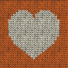 Seamless pattern with knitted heart N5