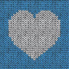 Seamless pattern with knitted heart N7