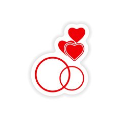 icon sticker realistic design on paper hearts N4