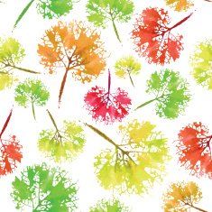crazy beautiful watercolor pattern of leaves handmade painted N2