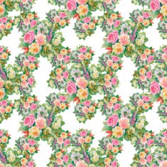 Seamless floral pattern with of red and orange roses N6