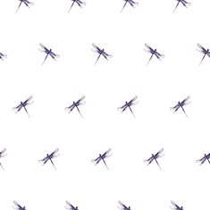 Dragonflies Watercolor Seamless pattern