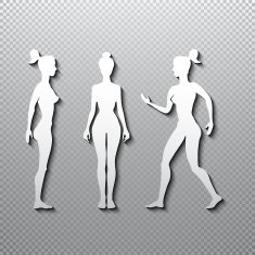 Vector silhouette woman on a white background N2