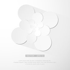 Paper Round banner with shadows on a white background