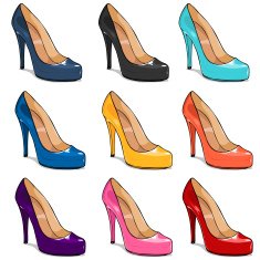 Vector set of color women shoes free image download