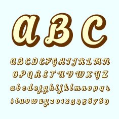 alphabetic fonts and numbers N23