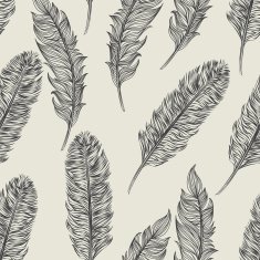 Vector seamless pattern feathers bird N2