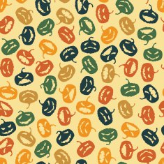 Halloween seamless pattern with pumpkin on light background