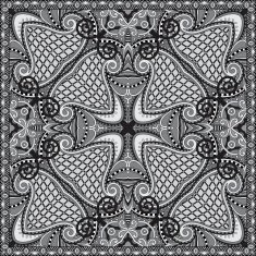 grey ornamental floral paisley bandanna N17