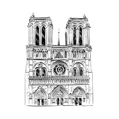 The Cathedral of Notre Dame de Paris France Vector illustration N5