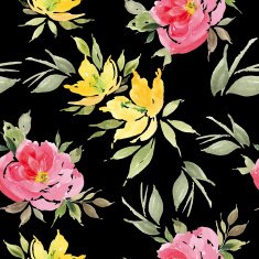 Watercolor flower pattern N112