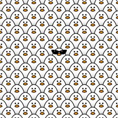 Cool White Chick in Ladies Style Sunglasses surrounded by Chicks