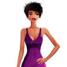 Beautiful vector lady illustration upper body portrait N4