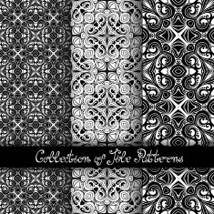 Set of 3 Seamless Vintage Patterns (Vector) N25