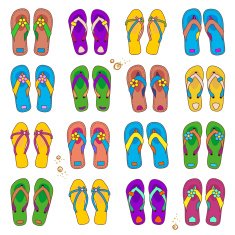 Design elements - colorful beach flip-flops