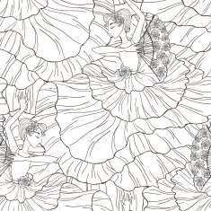 Pattern with tango and flamenco dancers