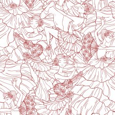 Pattern with tango and flamenco dancers N2