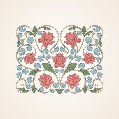 Ornamental floral element for design in China stile N2