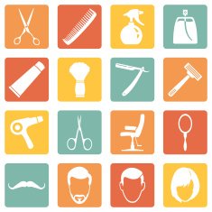 Vector Set of Barber Shop Icons N5