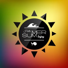 Retro styled summer calligraphic design card N6