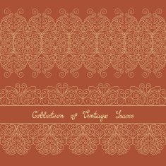Vector Set of Vintage Template with Ornate Laces N3