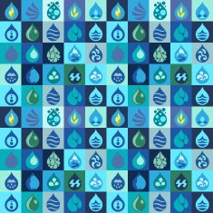 Seamless pattern with water icons in flat design style