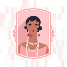 Retro background with beautiful girl of 1920s style N4