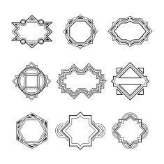 Geometric vintage label frames