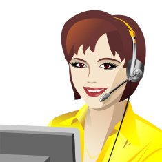 Vector young beautiful girl telephone operator N5 free image download